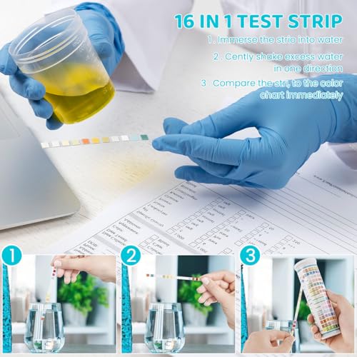 HASTHIP® 125-Count Water Testing Strips 17 in 1 Water Quality Test for Swimming Pool Aquarium Freshwater Saltwater Total Alkali Cyanuric Acid Residual Chlorine 2PCS HASTHIP® 125-Count Water Testing Strips 17 in 1 Water Quality Test for Swimming Pool Aquarium Freshwater Saltwater Total Alkali Cyanuric Acid Residual Chlorine 2PCS